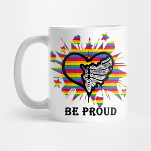 gay flag heart explode Mug